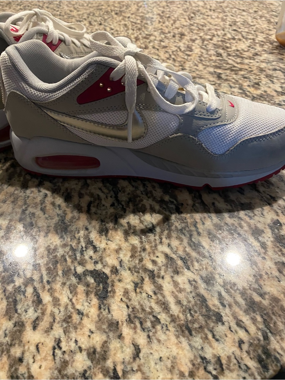 Nike White and Pink Women's Athletic Sneakers
